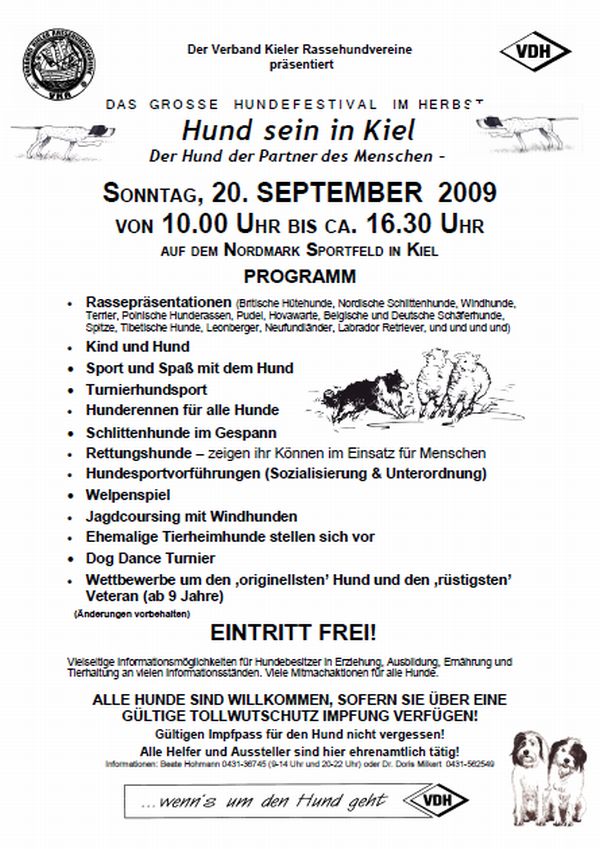 Plakat Hund sein in Kiel